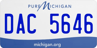 MI license plate DAC5646