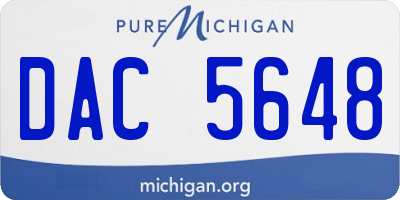 MI license plate DAC5648