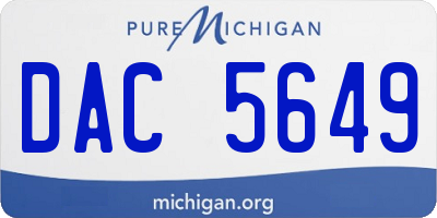 MI license plate DAC5649