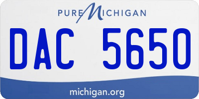 MI license plate DAC5650