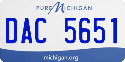 MI license plate DAC5651