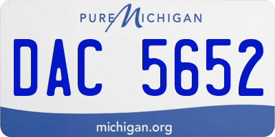 MI license plate DAC5652