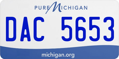 MI license plate DAC5653