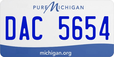 MI license plate DAC5654