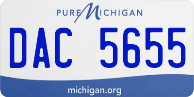 MI license plate DAC5655