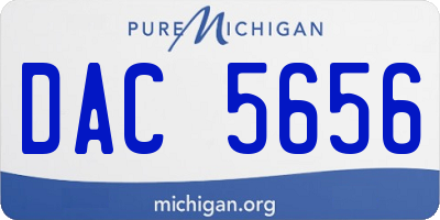 MI license plate DAC5656