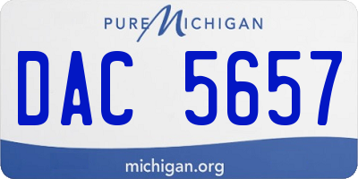 MI license plate DAC5657