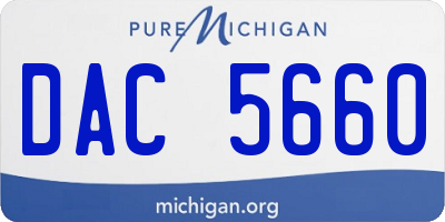 MI license plate DAC5660