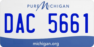 MI license plate DAC5661