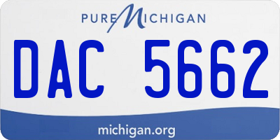 MI license plate DAC5662