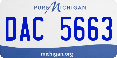 MI license plate DAC5663