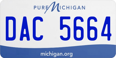 MI license plate DAC5664