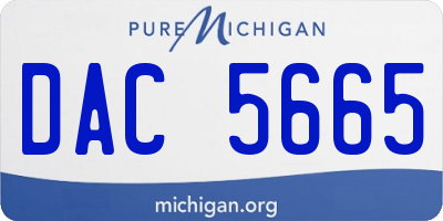 MI license plate DAC5665