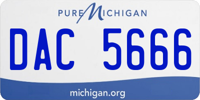 MI license plate DAC5666