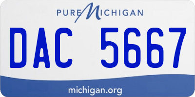 MI license plate DAC5667