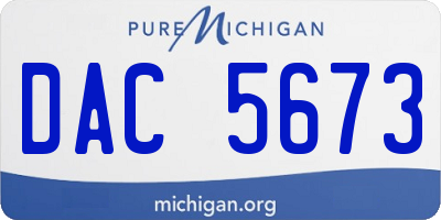 MI license plate DAC5673