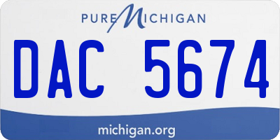 MI license plate DAC5674