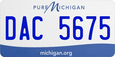 MI license plate DAC5675