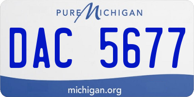 MI license plate DAC5677