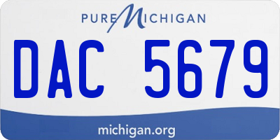 MI license plate DAC5679