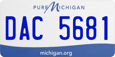 MI license plate DAC5681