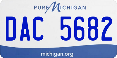 MI license plate DAC5682
