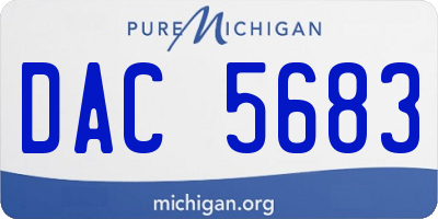 MI license plate DAC5683
