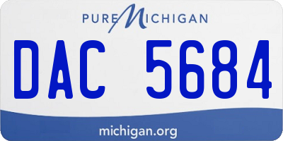 MI license plate DAC5684