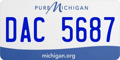 MI license plate DAC5687