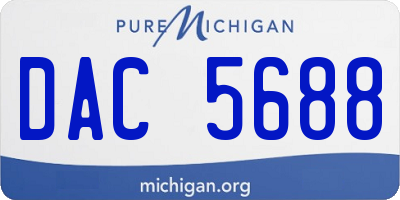 MI license plate DAC5688