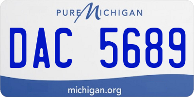 MI license plate DAC5689