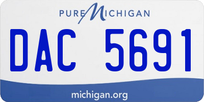 MI license plate DAC5691
