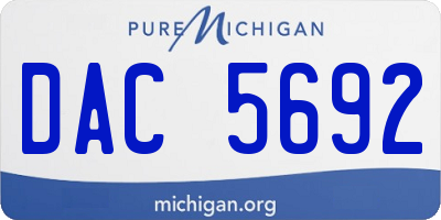 MI license plate DAC5692