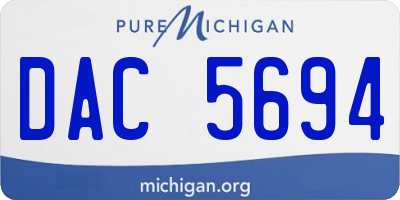 MI license plate DAC5694