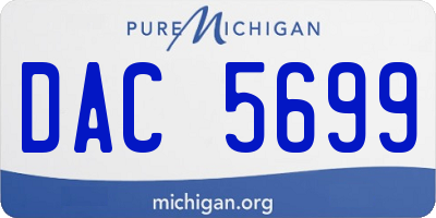 MI license plate DAC5699