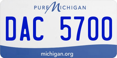 MI license plate DAC5700