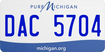 MI license plate DAC5704