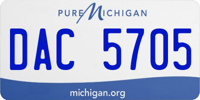 MI license plate DAC5705