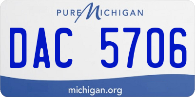 MI license plate DAC5706