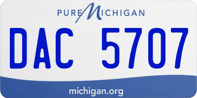 MI license plate DAC5707