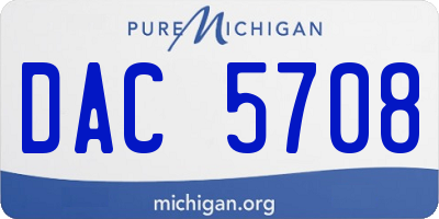 MI license plate DAC5708