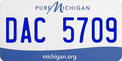 MI license plate DAC5709