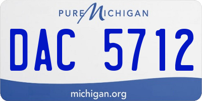 MI license plate DAC5712