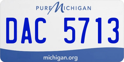 MI license plate DAC5713