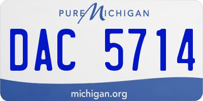 MI license plate DAC5714