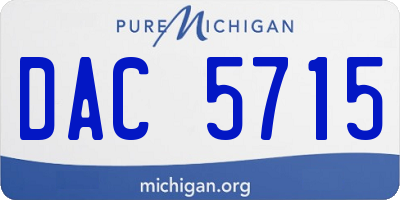 MI license plate DAC5715