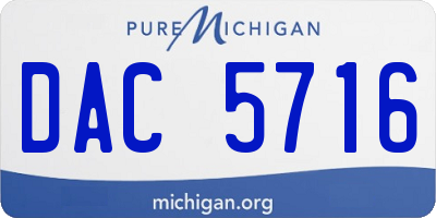 MI license plate DAC5716
