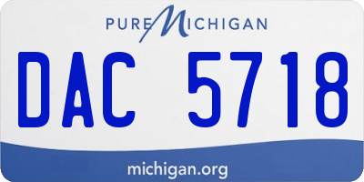 MI license plate DAC5718