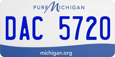 MI license plate DAC5720