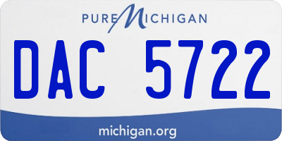 MI license plate DAC5722